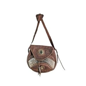 Vintage Genuine Leather Armadillo Crossbody Bag Handcrafted Tribal Style Bag